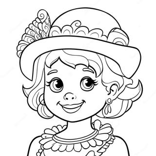 Halaman Mewarnai Fancy Nancy Dengan Topi Mewah 77243-19923