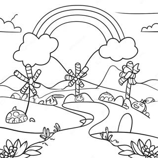 Halaman Mewarnai Pemandangan Candyland Yang Manis 77268 19937