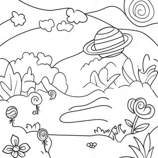 Halaman Mewarnai Pemandangan Candyland Yang Manis 77268 19939