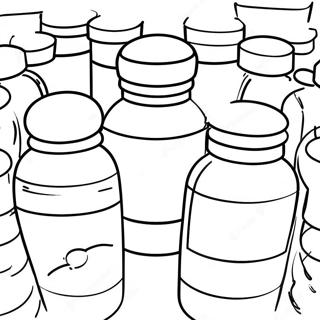 Halaman Mewarnai Botol Resep Berwarna Warni 77370 20012