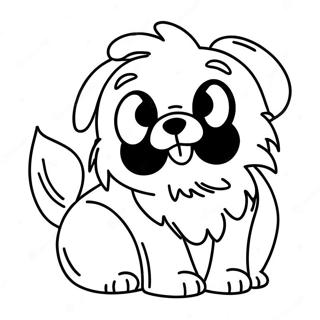 Halaman Mewarnai Anjing Berbulu Dengan Mata Besar 77500-20113