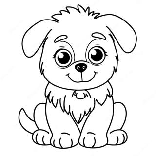 Halaman Mewarnai Anjing Berbulu Dengan Mata Besar 77500-20114