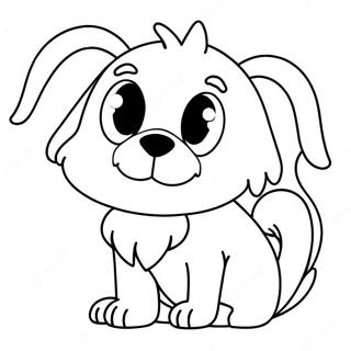 Halaman Mewarnai Anjing Berbulu Dengan Mata Besar 77500-20115