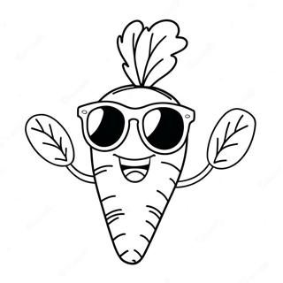 Halaman Mewarnai Wortel Lucu Dengan Kacamata Hitam 77811-20357