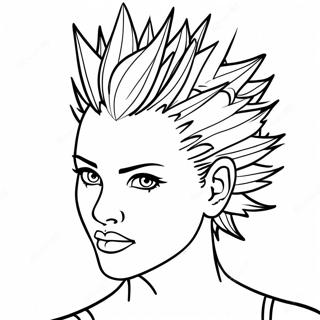 Halaman Mewarnai Baddie Garang Dengan Rambut Berduri 77941-20457