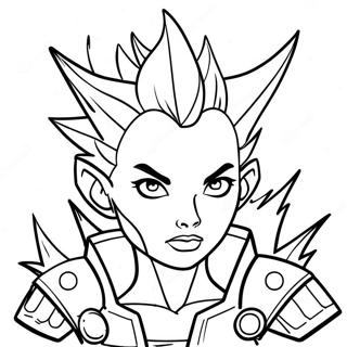 Halaman Mewarnai Baddie Garang Dengan Rambut Berduri 77941-20459