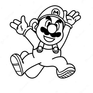 Halaman Mewarnai Mario Melompat Di Udara 78069-20553