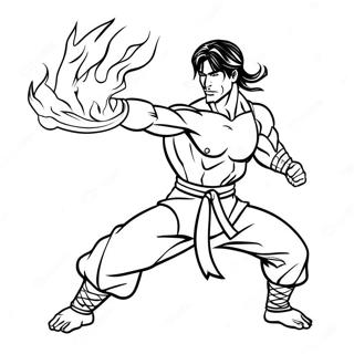 Halaman Mewarnai Liu Kang Melakukan Tendangan Api 78122-20598