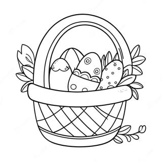 Gambar Mewarnai Keranjang Paskah Yang Dihias Dengan Bunga 78225 20678
