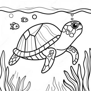 Gambar Mewarnai Kura Kura Laut Berwarna Warni Di Bawah Laut 7847-2496