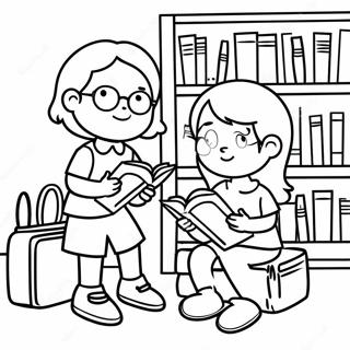 Halaman Mewarnai Anak Anak Membaca Di Perpustakaan 78481-20874