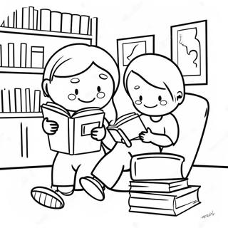Halaman Mewarnai Anak Anak Membaca Di Perpustakaan 78481-20876