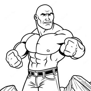Halaman Mewarnai The Rock Mengangkat Otot 78532-20912