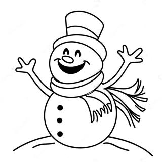 Halaman Mewarnai Salju Ceria Dengan Syal 78584-20951