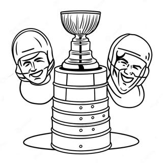 Halaman Mewarnai Piala Stanley Dengan Pemain 78610-20974