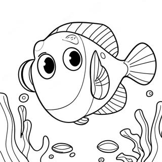 Halaman Mewarnai Menemukan Dory Berenang Dengan Nemo 78663 21020