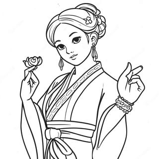 Halaman Mewarnai Pose Shinobu Yang Elegan 78742-21083