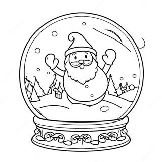 Halaman Mewarnai Snowglobe Ajaib Dengan Santa 78945-21229