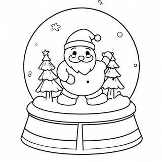 Halaman Mewarnai Snowglobe Ajaib Dengan Santa 78945-21230