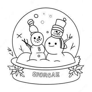 Halaman Mewarnai Snowglobe Dengan Manusia Salju Dan Teman Teman 78947-21238