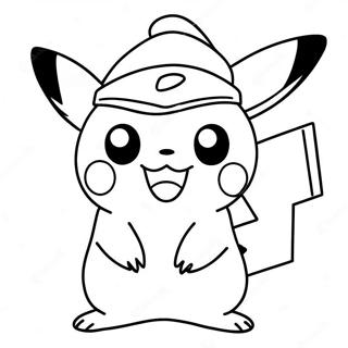 Halaman Mewarnai Pikachu Dengan Topi Santa 79047 21311