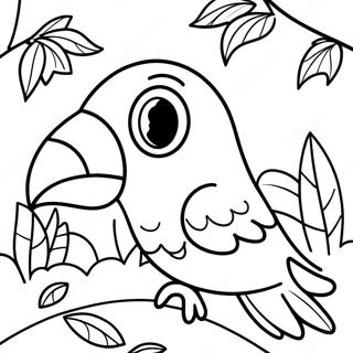 Halaman Mewarnai Burung Beo Berwarna Warni Di Hutan 79100 21355