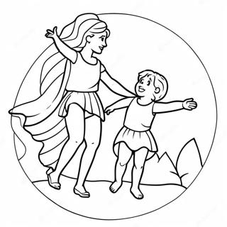 Halaman Mewarnai Diana Dan Roma Bermain Bersama 79151-21391