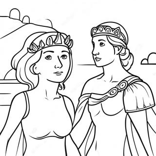 Halaman Mewarnai Petualangan Diana Dan Roma 79152-21396