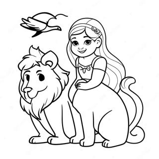 Halaman Mewarnai Diana Dan Roma Dengan Hewan Imut 79154-21402