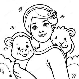 Halaman Mewarnai Diana Dan Roma Dengan Hewan Imut 79154-21404