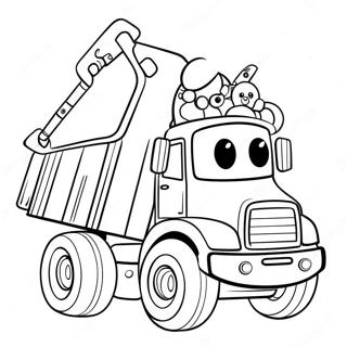 Halaman Mewarnai Truk Sampah Lucu Dengan Mainan 79230 21454