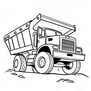 Halaman Mewarnai Truk Sampah Mengangkut Tanah 79231 21458