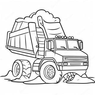 Halaman Mewarnai Truk Sampah Mengangkut Tanah 79231 21460