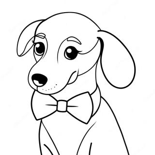 Halaman Mewarnai Dachshund Dengan Dasi 79359-21557