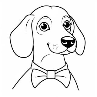 Halaman Mewarnai Dachshund Dengan Dasi 79359-21559