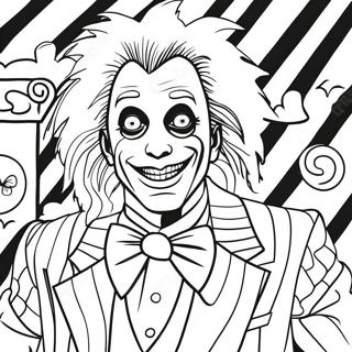 Halaman Mewarnai Beetlejuice Dengan Setelan Bergaris 79409-21589