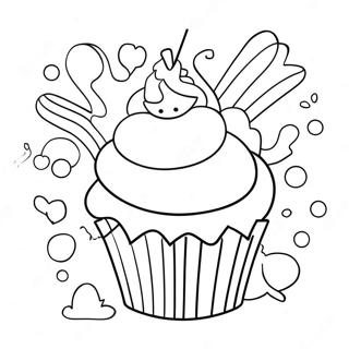 Halaman Mewarnai Cupcake Ceria 79643-21777