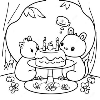 Halaman Mewarnai Pesta Teh Yang Menawan Dengan Hewan 79796 21884