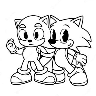 Sonic Dan Mario Halaman Mewarnai