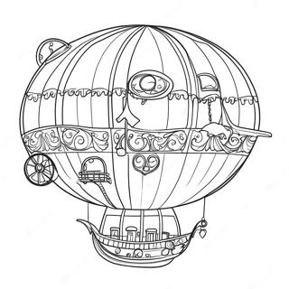 Halaman Mewarnai Kapal Udara Steampunk Yang Fantastis 79874-21943