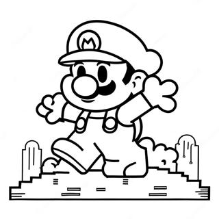 Halaman Mewarnai Mario 8 Bit 80155-22156