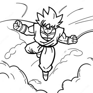 Gambar Mewarnai Goku Terbang Dengan Nimbus 8027-2596