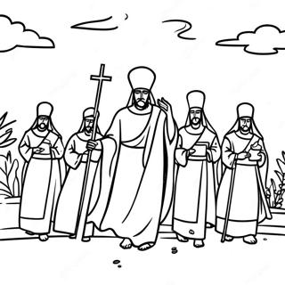 Halaman Mewarnai Prosesi Minggu Palma 80364 22326