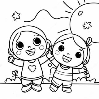 Halaman Mewarnai Anak Anak Bersemangat Di Hari Pertama Pra Sekolah 80389-22341