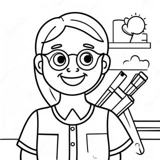 Halaman Mewarnai Guru Yang Tersenyum Di Hari Pertama Pra Sekolah 80391-22349