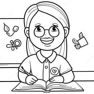 Halaman Mewarnai Guru Yang Tersenyum Di Hari Pertama Pra Sekolah 80391-22350