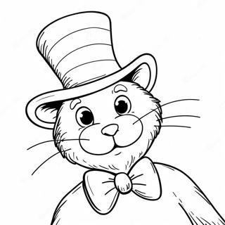 Kucing Dalam Topi Yang Aneh Halaman Mewarnai 80465-22400