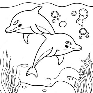 Lumba Lumba Bermain Berenang Di Bawah Laut Halaman Mewarnai 80542-22463