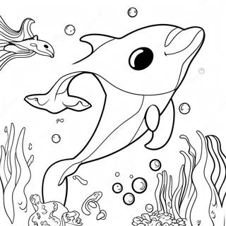 Lumba Lumba Bermain Berenang Di Bawah Laut Halaman Mewarnai 80542-22464