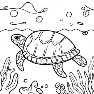 Kura Kura Laut Yang Megah Meluncur Di Bawah Laut Halaman Mewarnai 80543-22467